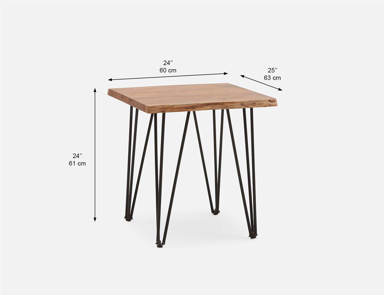RENO table d'appoint en bois d'acacia massif 60 cm undefined