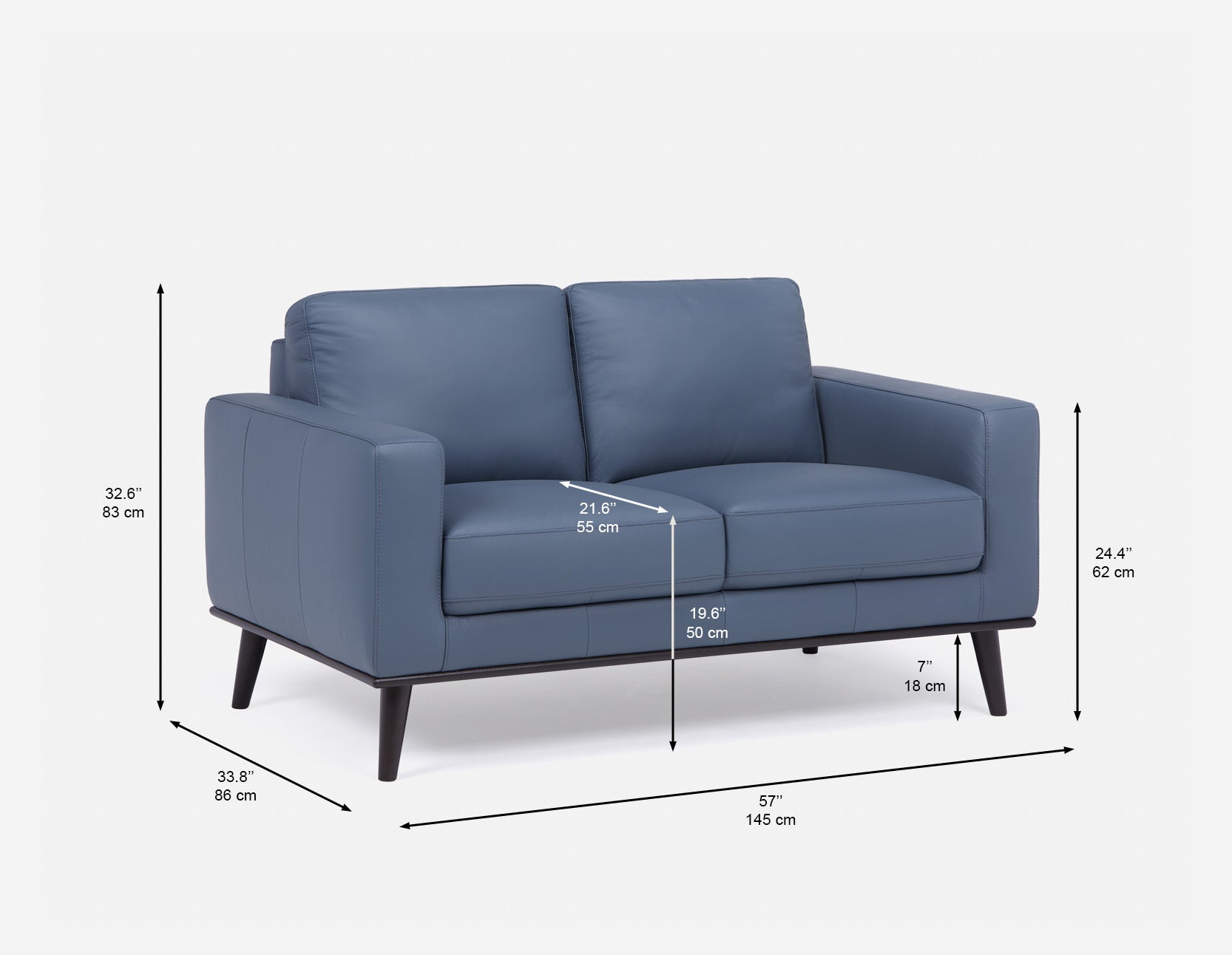 BETTA causeuse 100% cuir du milieu du siècle undefined