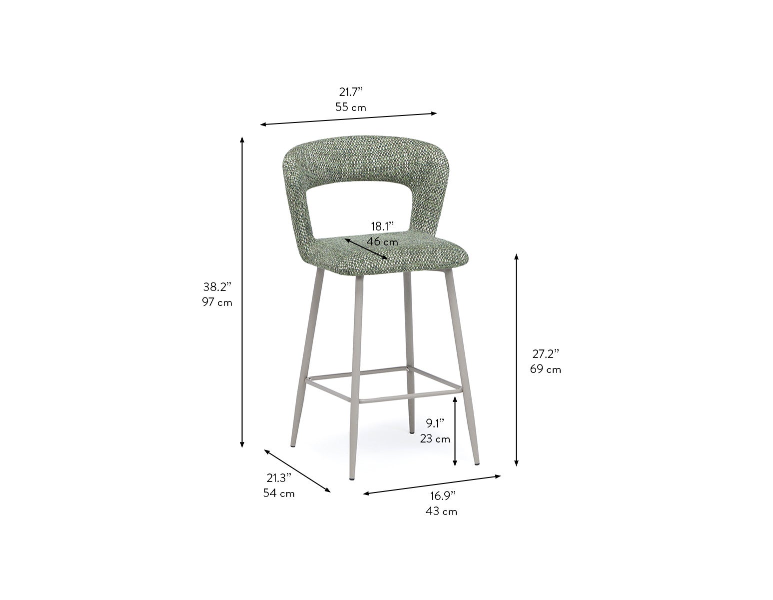 KIRIL tabouret de comptoir moderne contemporain 69 cm undefined