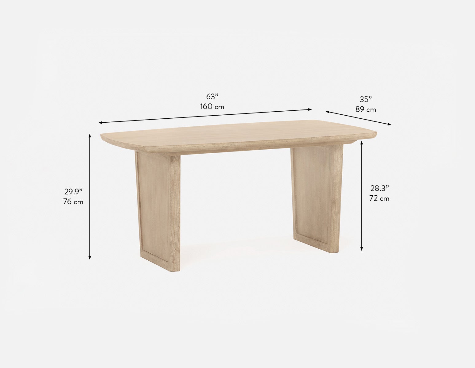 SAHARA table de salle à manger en bois d'acacia massif 160 cm undefined