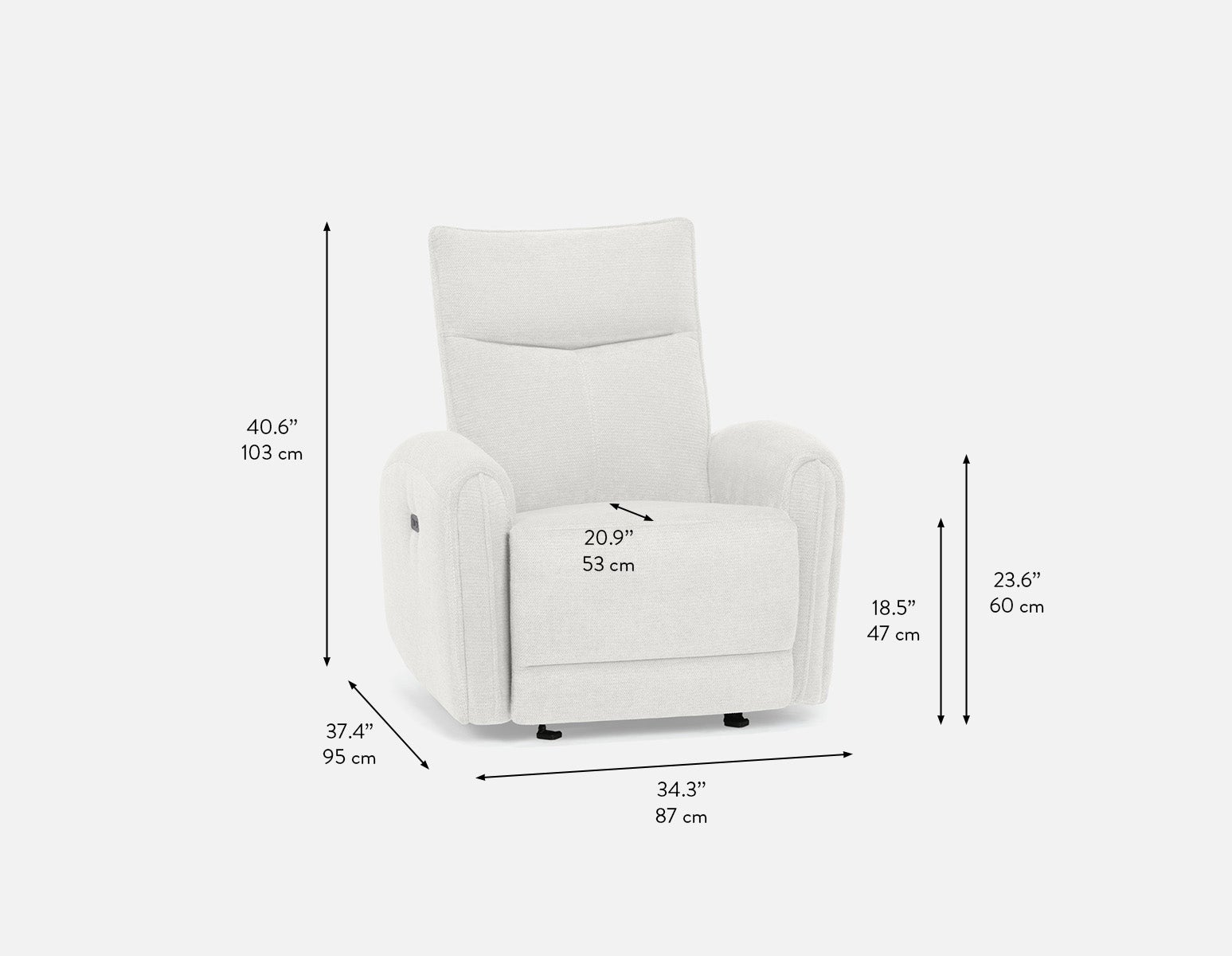 CALVERO Fauteuil inclinable électrique et berçante contemporain avec port USB undefined
