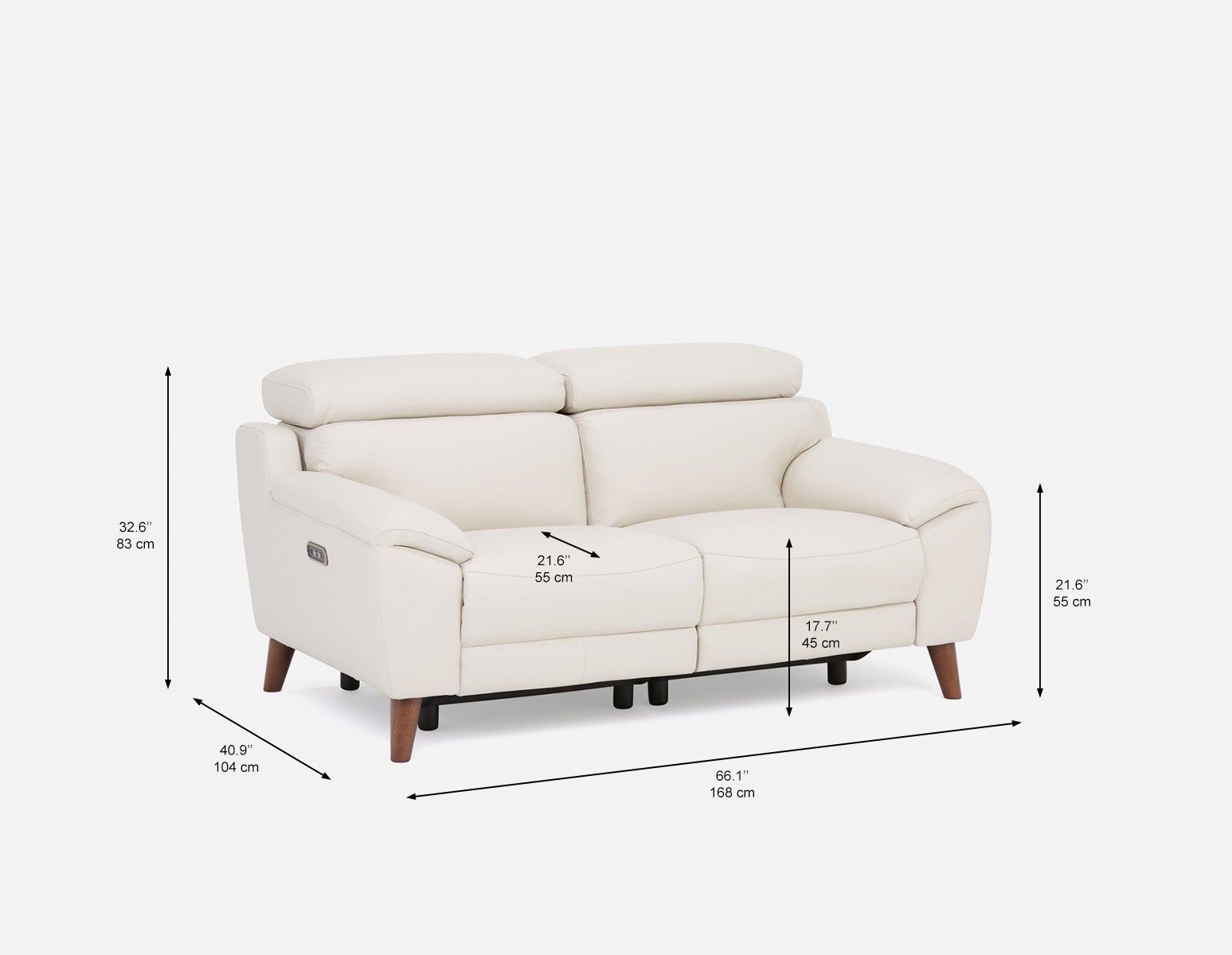 NILLIE causeuse contemporaine 100% cuir inclinable undefined