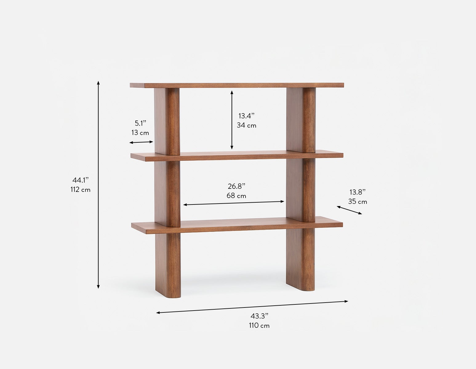 PALMO vaisselier à trois niveaux rétro-moderne 110 cm undefined