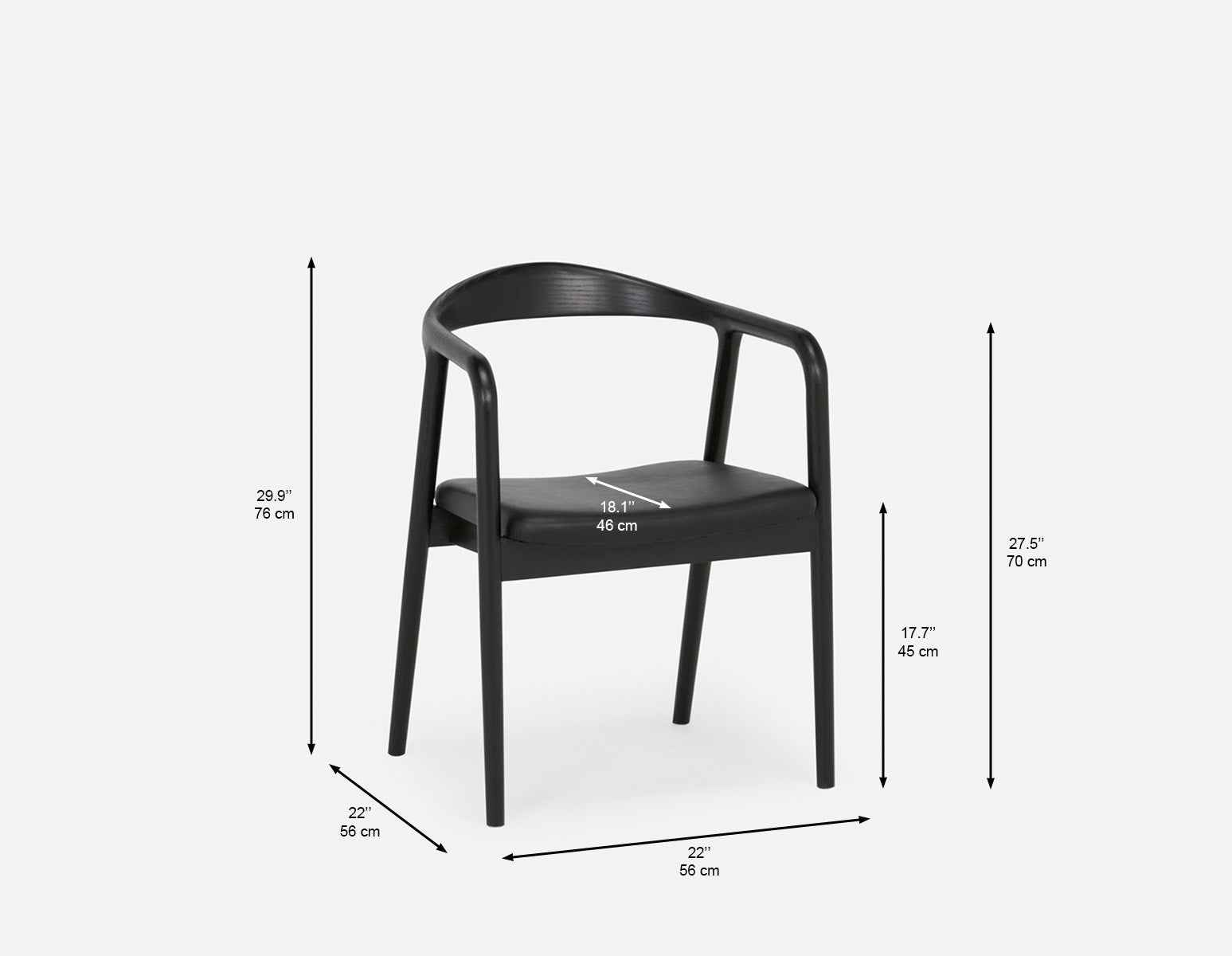 FREYA chaise de salle à manger moderne du milieu du siècle undefined