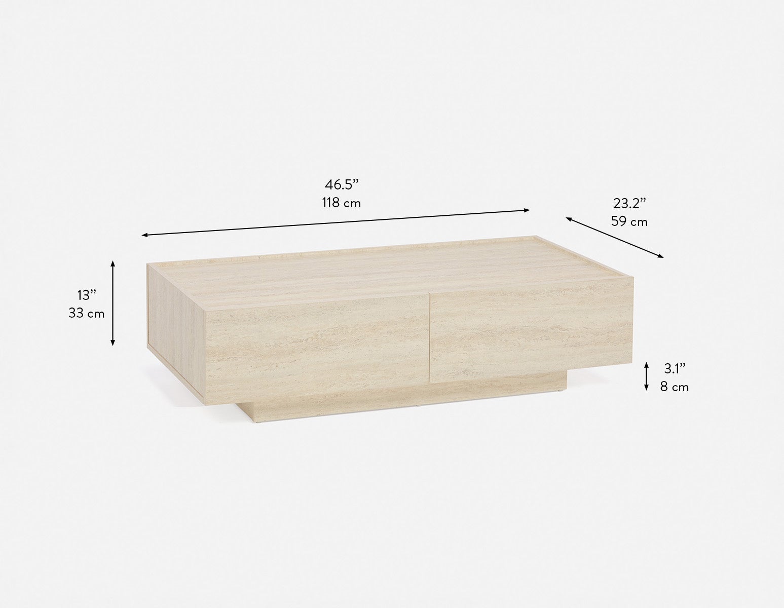 TRAVINE table basse avec rangement 118 cm undefined