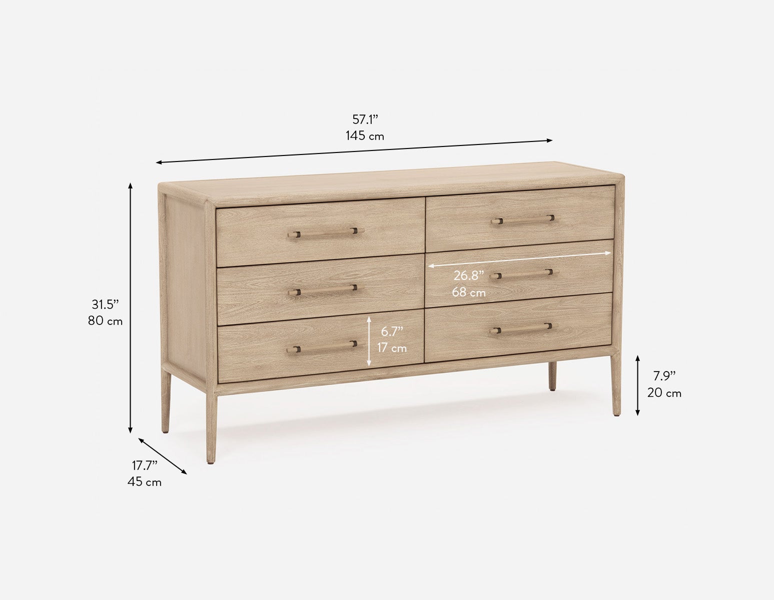 SAHARA commode minimaliste scandinave à 6 tiroirs undefined