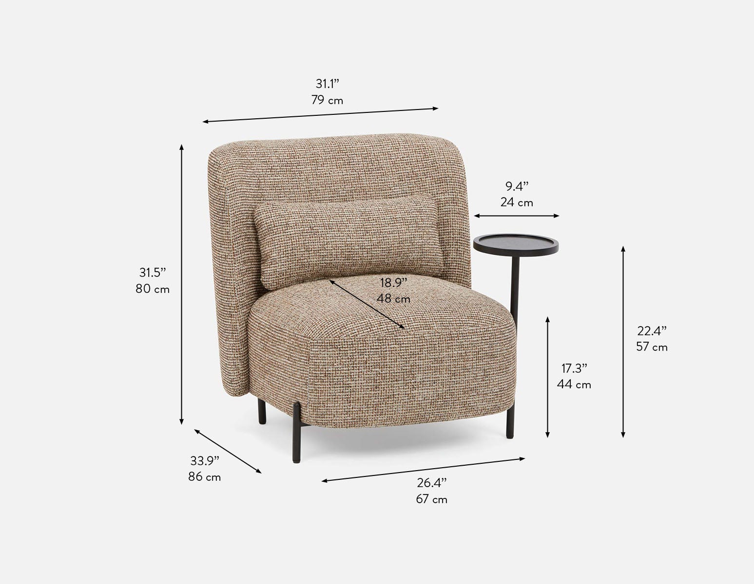 STIOLO fauteuil d'appoint avec porte-boisson interchangeable undefined
