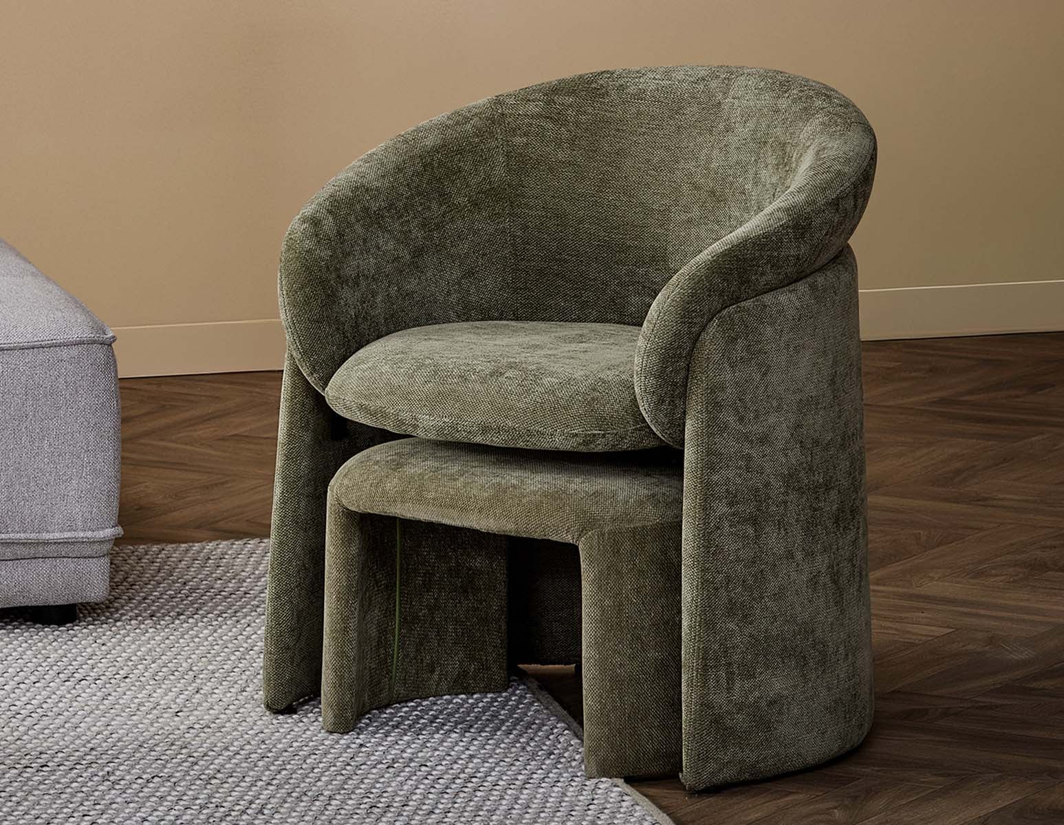 HANCHA chaise d'appoint moderne avec pouf undefined