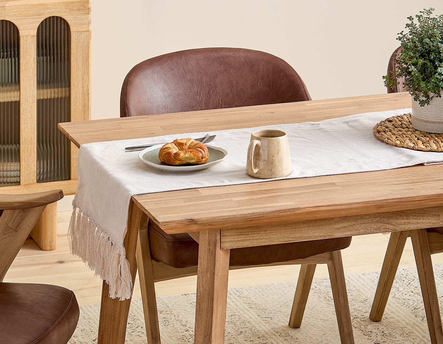 KABBANN table de salle à manger en bois d'acacia 180 cm undefined