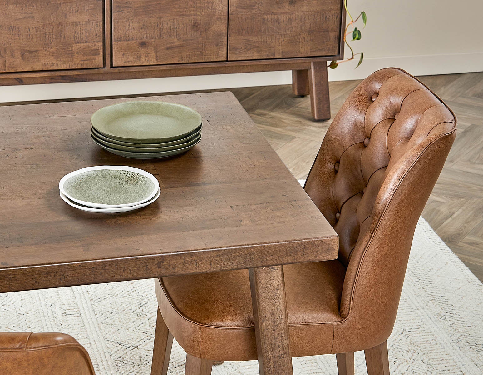 THESSALIA table de salle à manger en bois de manguier massif vieilli 150 cm rustique undefined