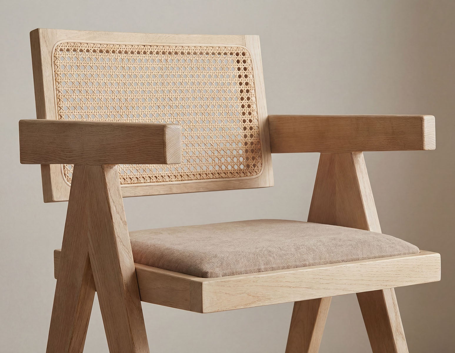 JOSS chaise de salle à manger en rotin naturel avec accoudoirs undefined