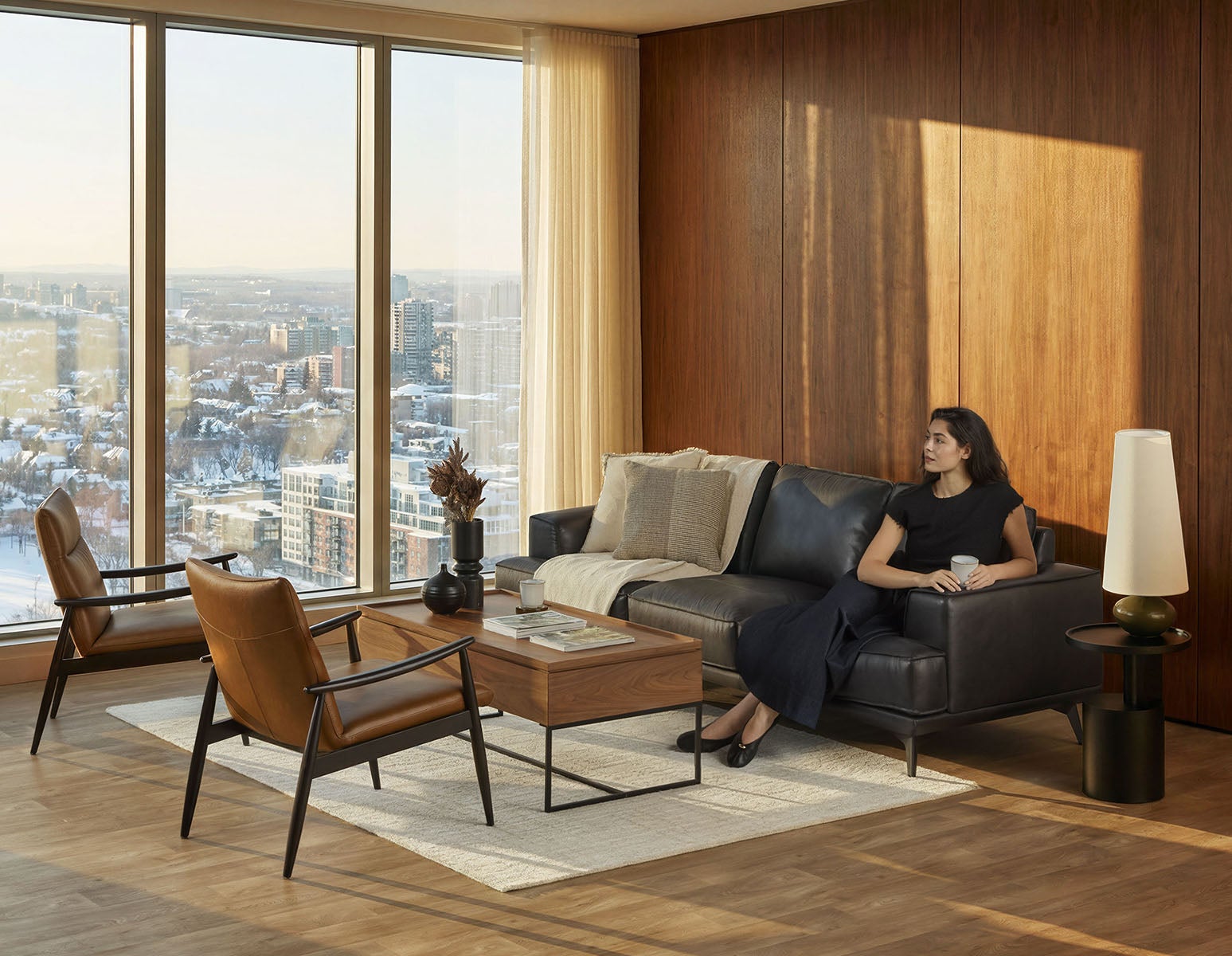 LATONA fauteuil du milieu du siècle moderne 100% cuir undefined