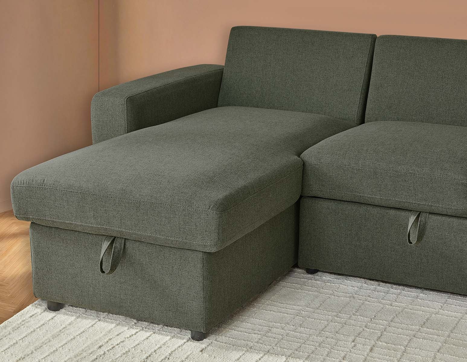 MARNIE canapé-lit d'angle interchangeable contemporain avec rangement undefined