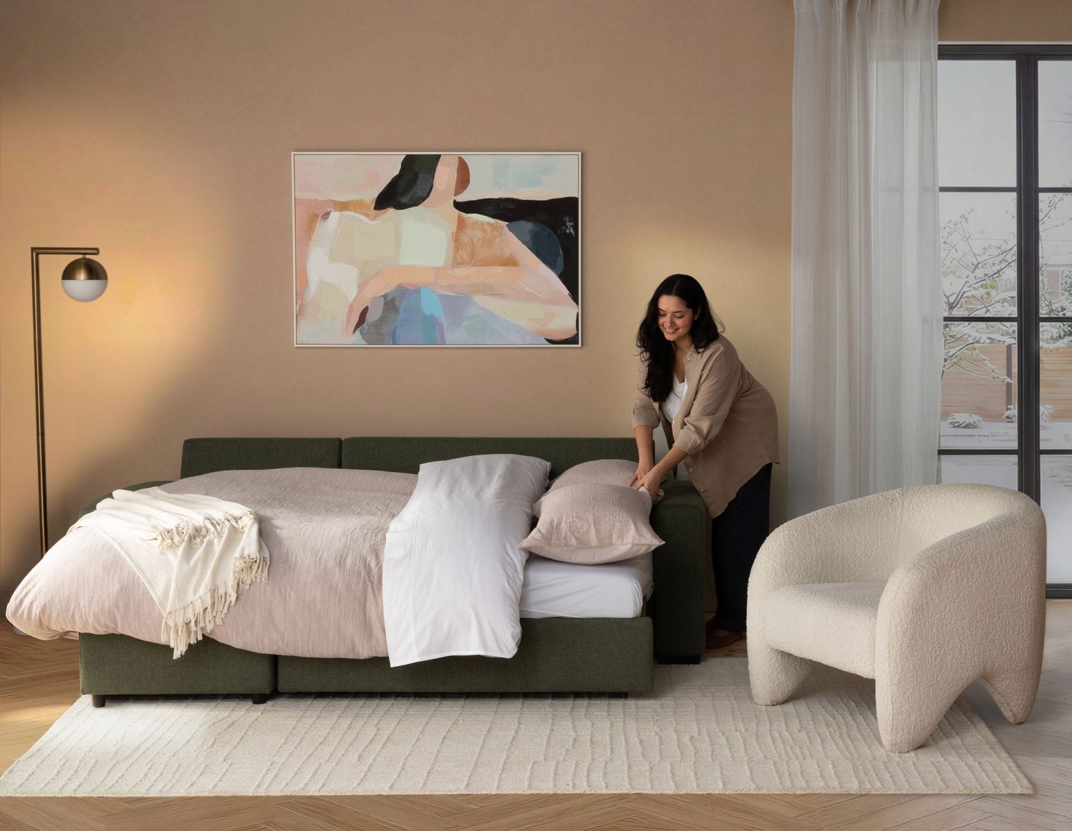 MARNIE canapé-lit d'angle interchangeable contemporain avec rangement undefined