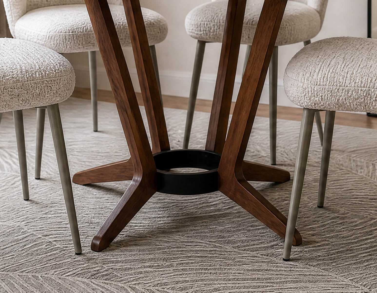 MORELLA table à manger 137 cm ronde moderne du milieu du siècle undefined