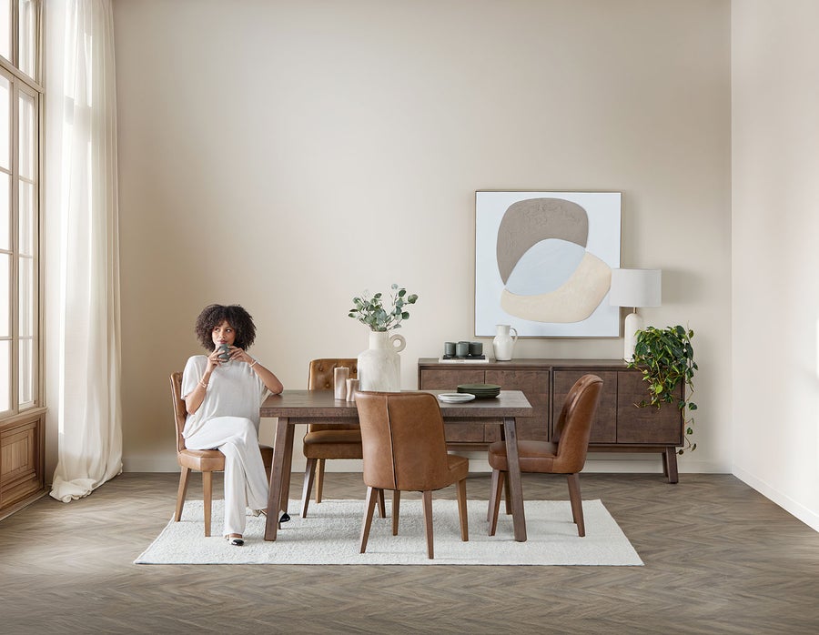 THESSALIA table de salle à manger en bois de manguier massif vieilli 150 cm rustique undefined