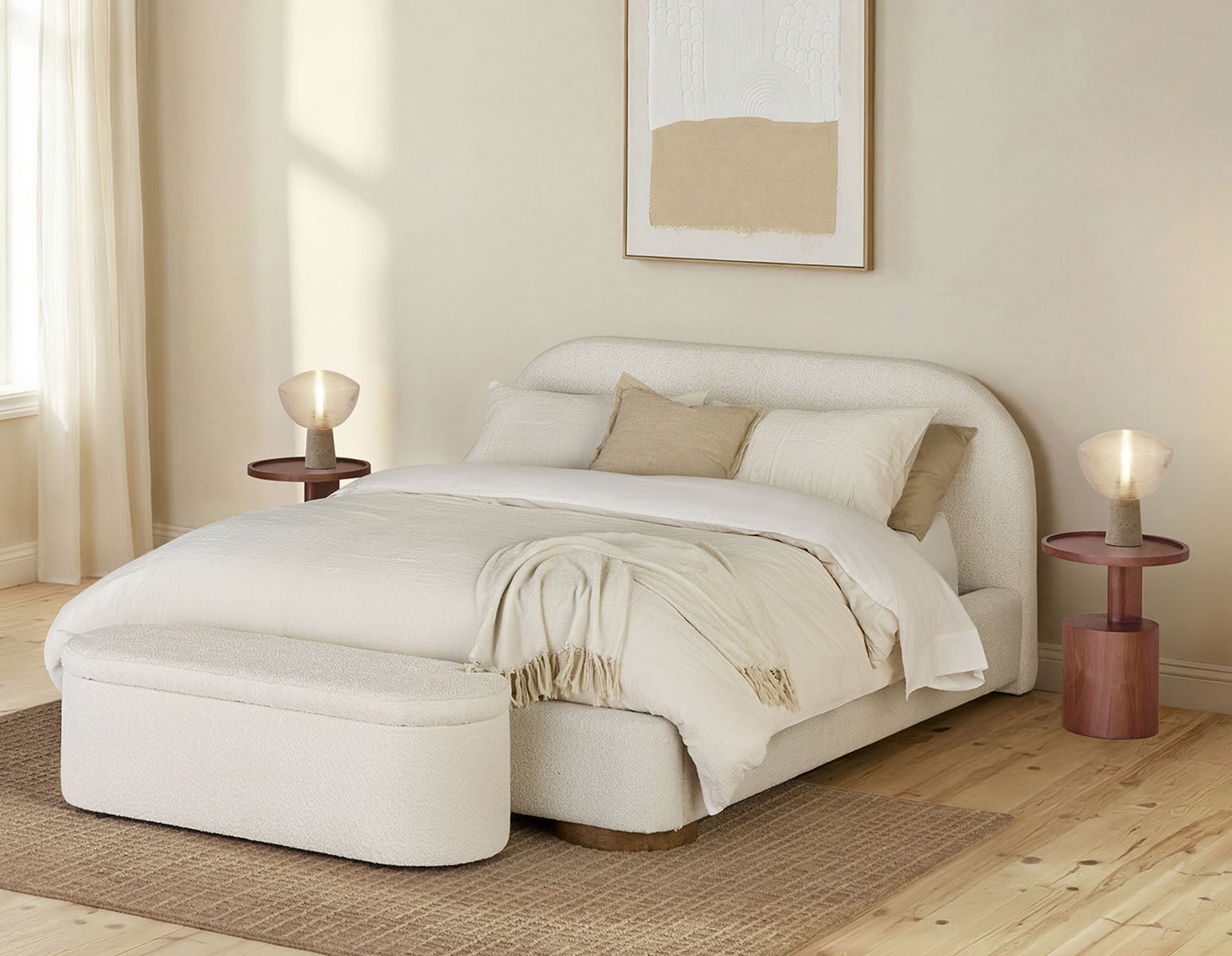 AURETTA grand lit rembourré moderne et contemporain undefined