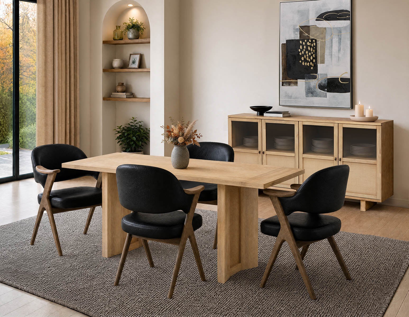 GILLIS table à manger en acacia campagnard moderne 160 cm undefined