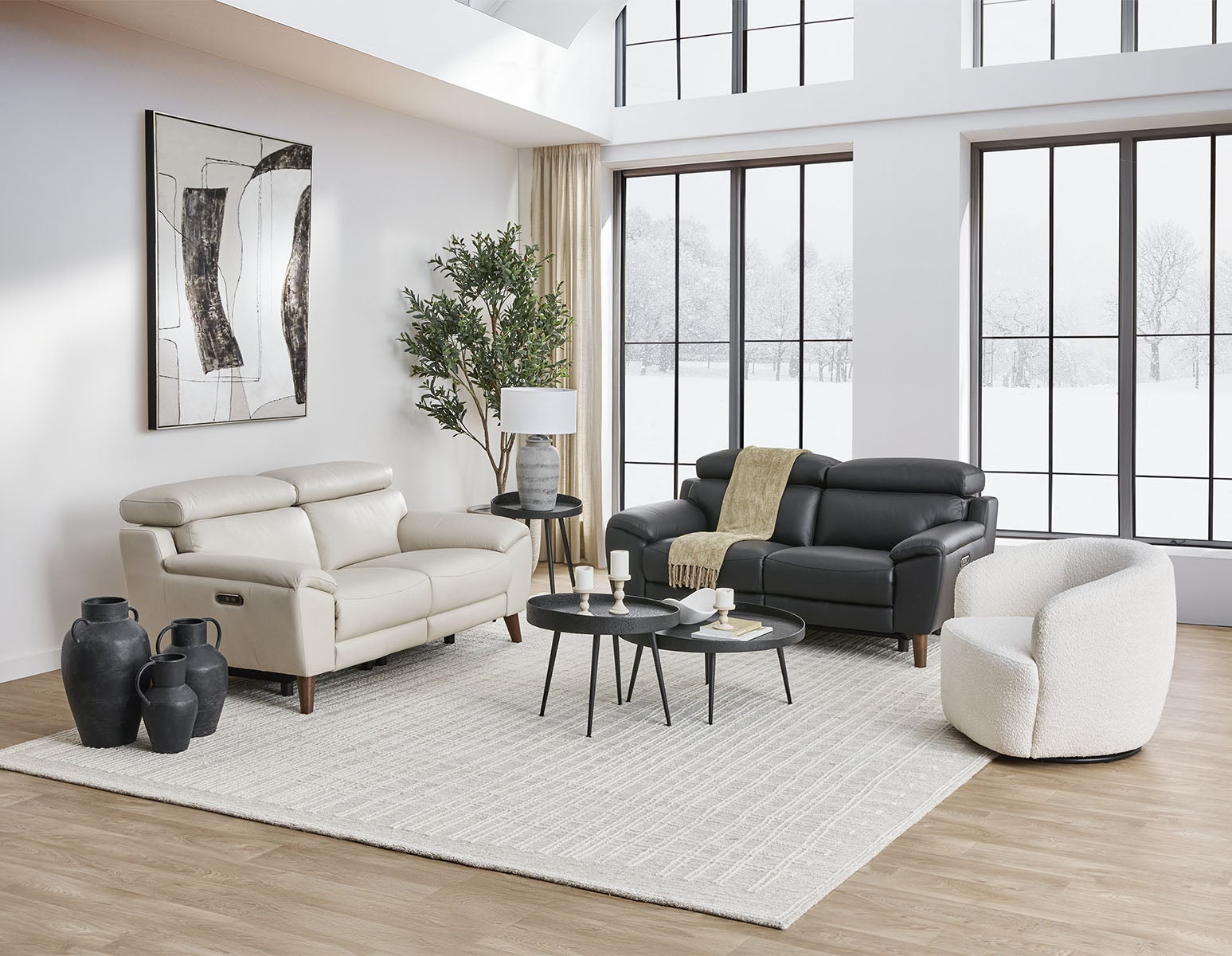 NILLIE causeuse contemporaine 100% cuir inclinable undefined
