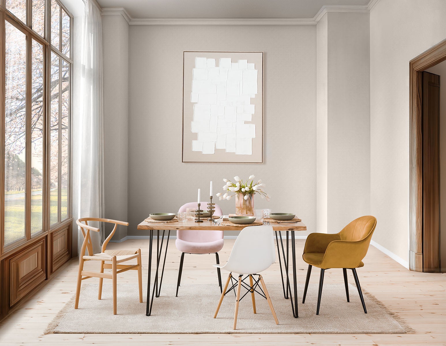 RENO table de salle à manger en bois d'acacia massif 140 cm undefined