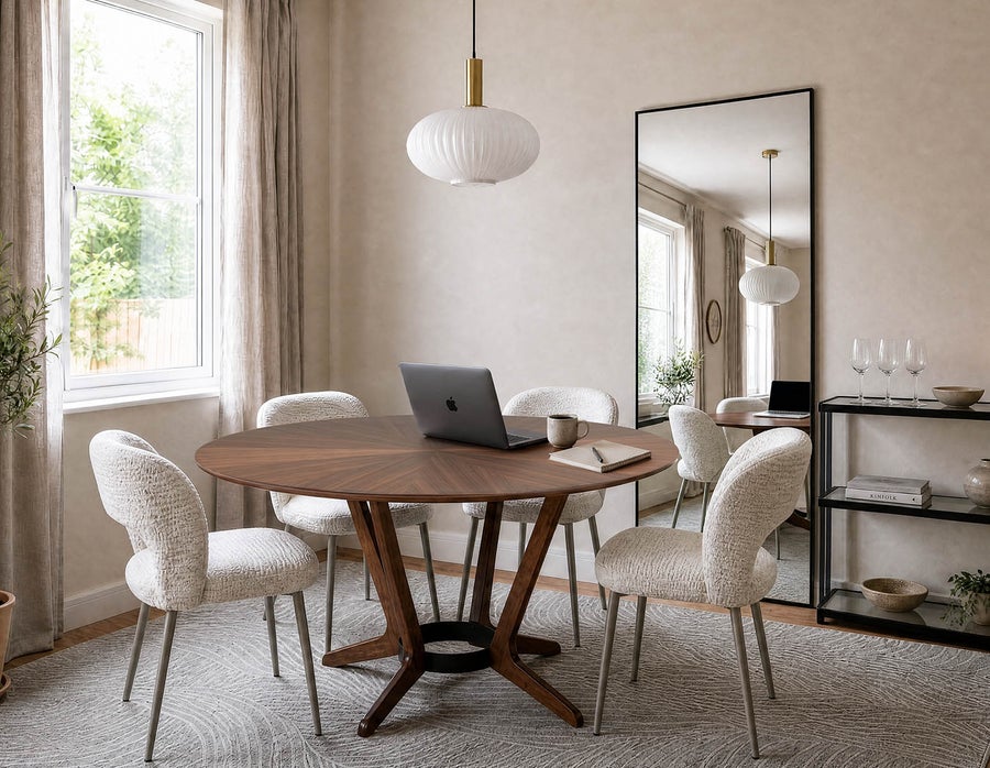 MORELLA table à manger 137 cm ronde moderne du milieu du siècle undefined