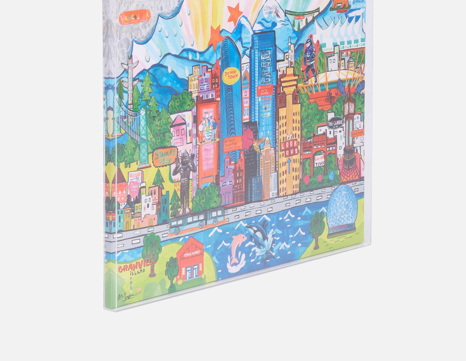 CITY YVR œuvre en boîte acryliquee 85 x 110 cm undefined