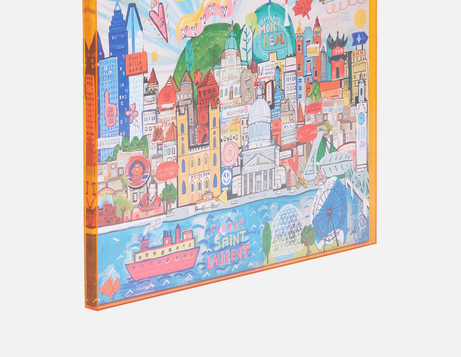 CITY YUL œuvre en boîte acryliquee 85 x 110 cm undefined