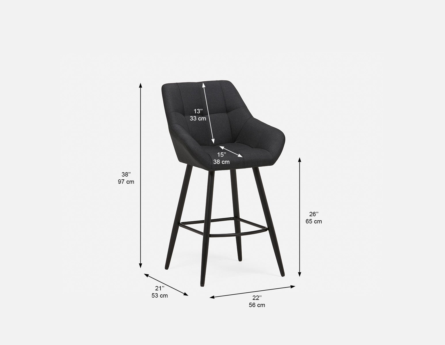 CAMILA tabouret de comptoir élégant 66cm undefined