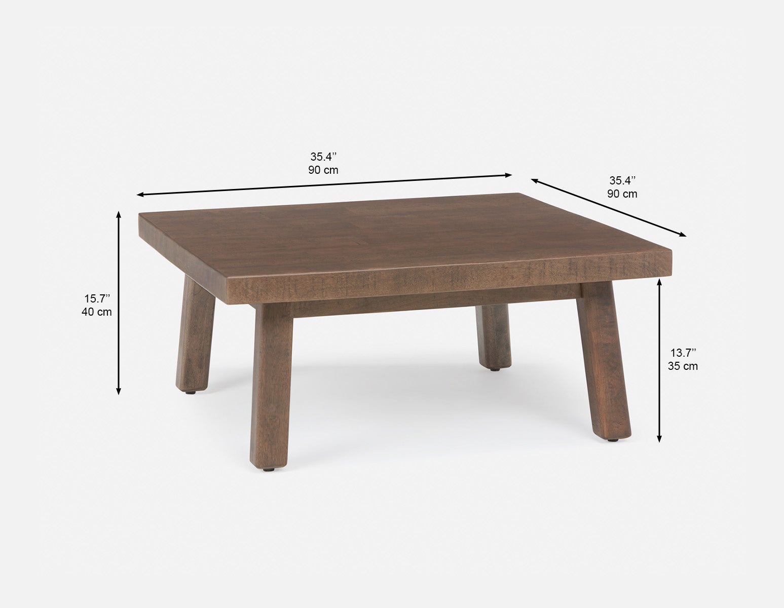 THESSALIA table basse en bois de manguier massif vieilli 90 cm undefined