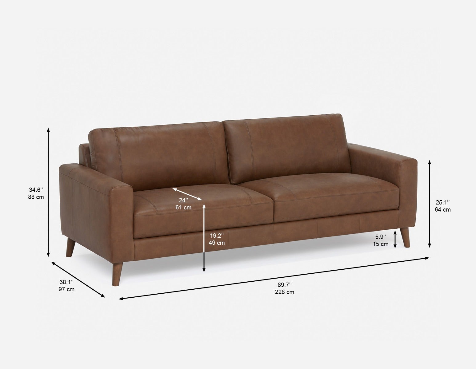 AMARI canapé 3 places classique 100% cuir undefined