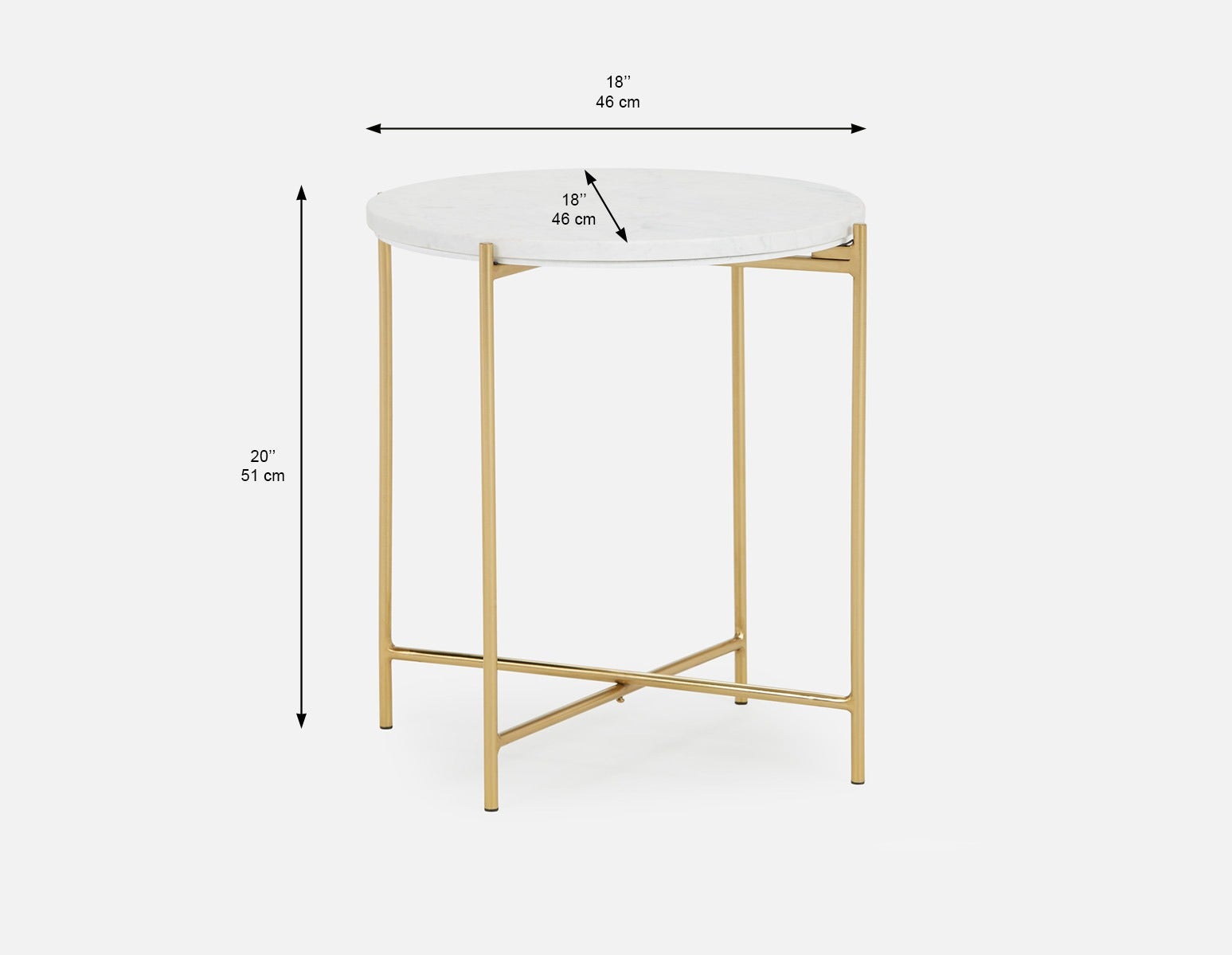 DENVER table d'appoint ronde en marbre 50cm undefined