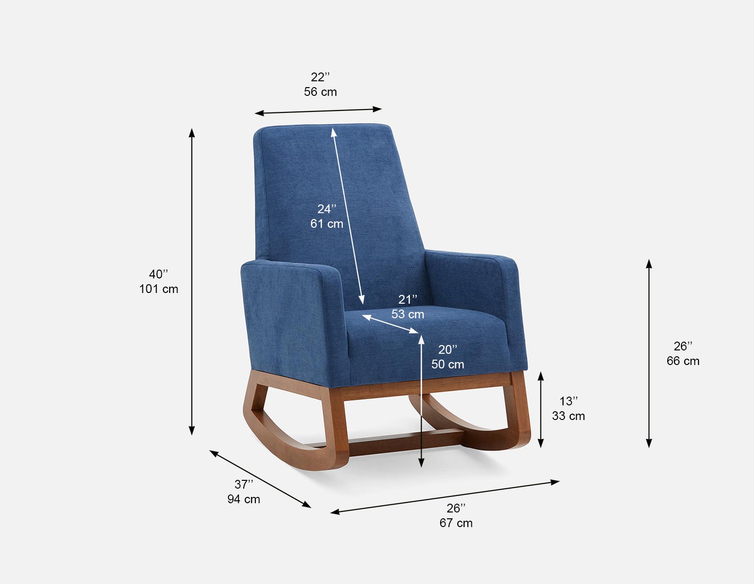 CEDRICK fauteuil berçant moderne du milieu du siècle undefined