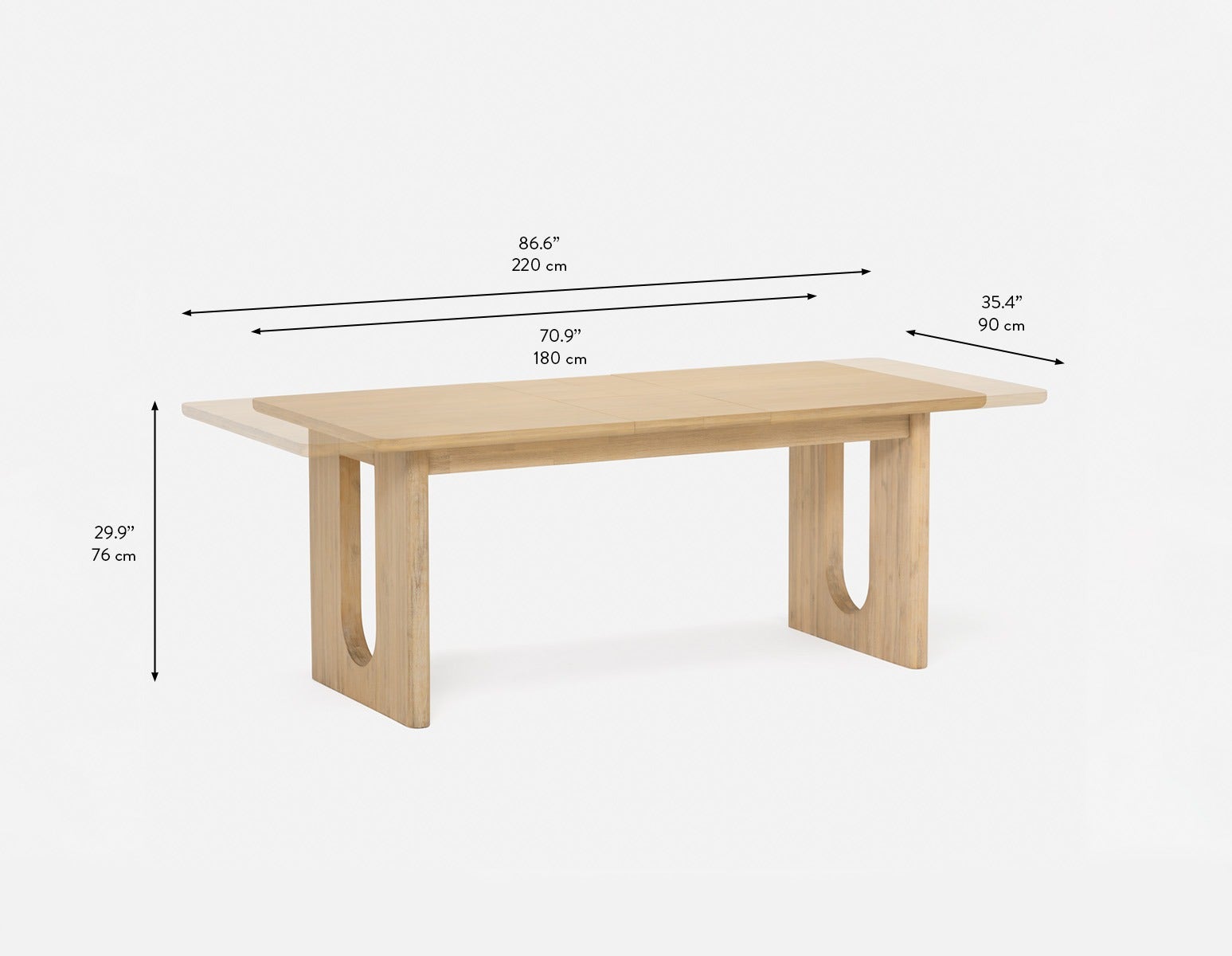 PRIYA table à rallonges en bois d'acacia 180-220 cm undefined