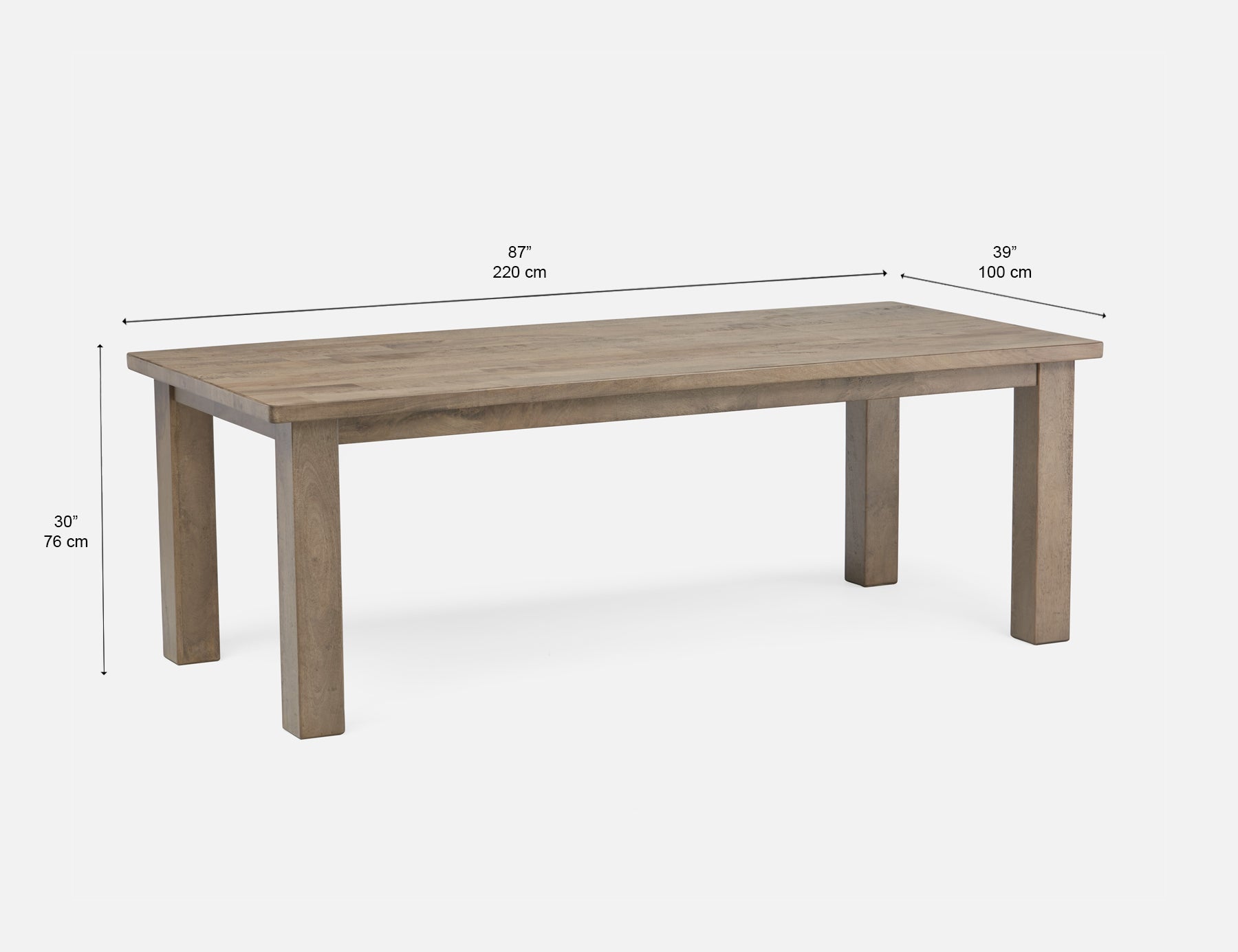 EPIRUS grande table de salle à manger en bois de manguier massif 220 cm undefined