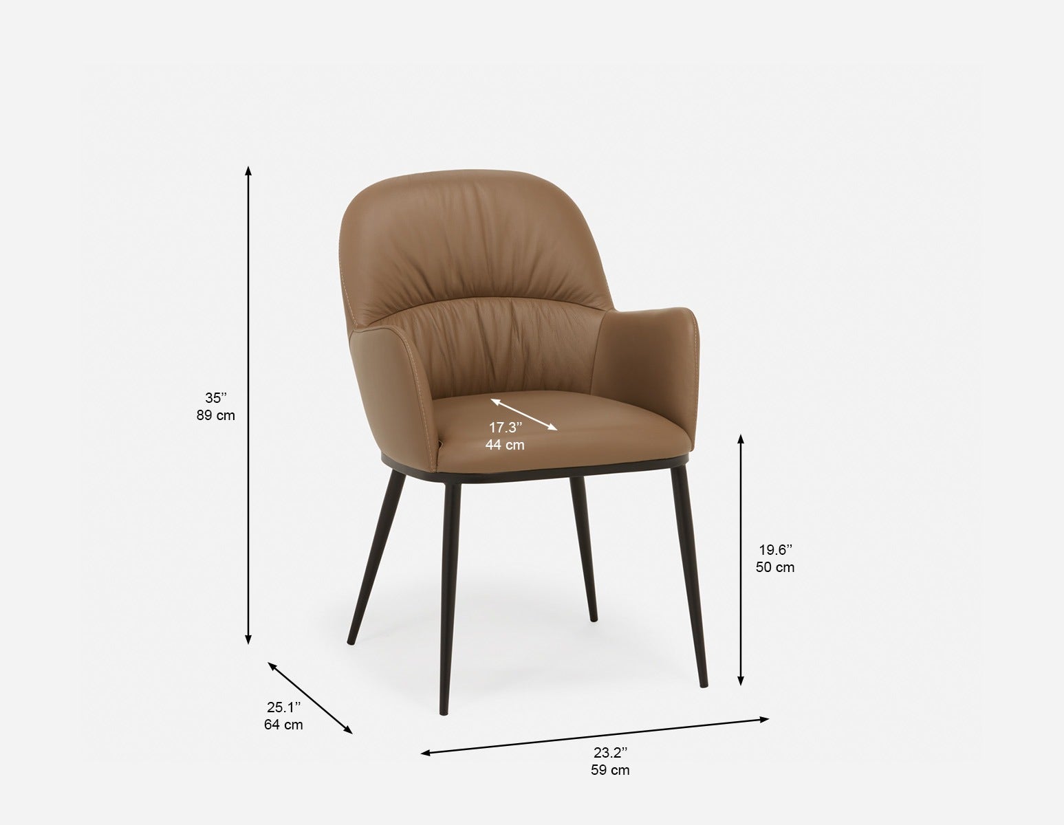 VERONICA chaise de salle à manger contemporaine 100% cuir undefined