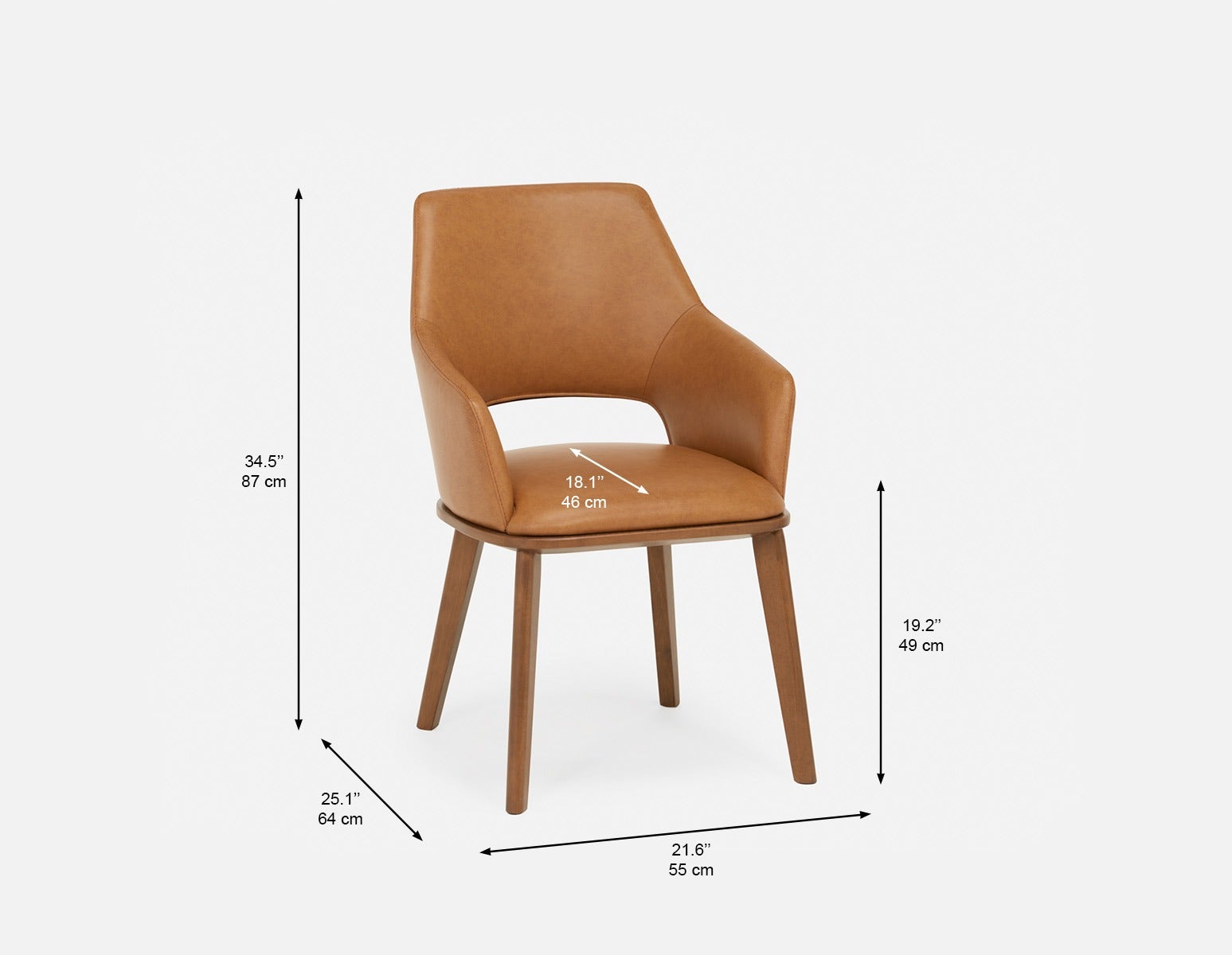 VITTA chaise de salle à manger moderne contemporaine 100% cuir undefined