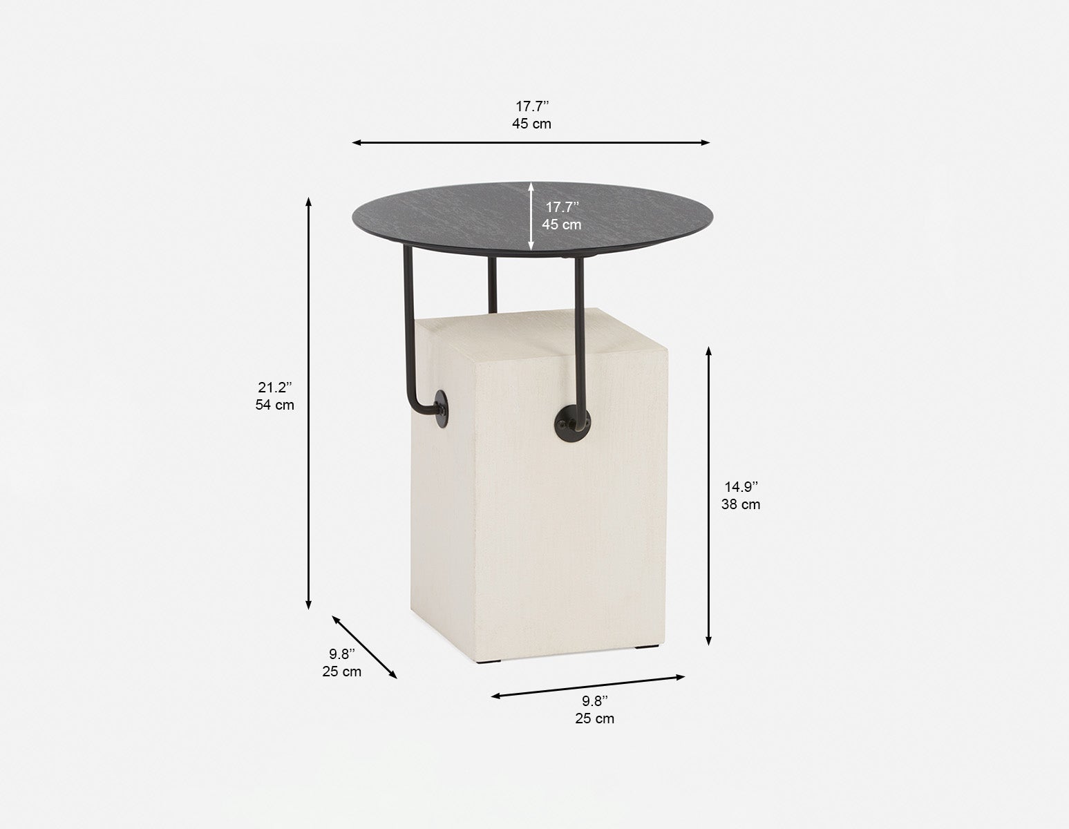 GENNY table d'appoint moderne contemporaine 45cm undefined