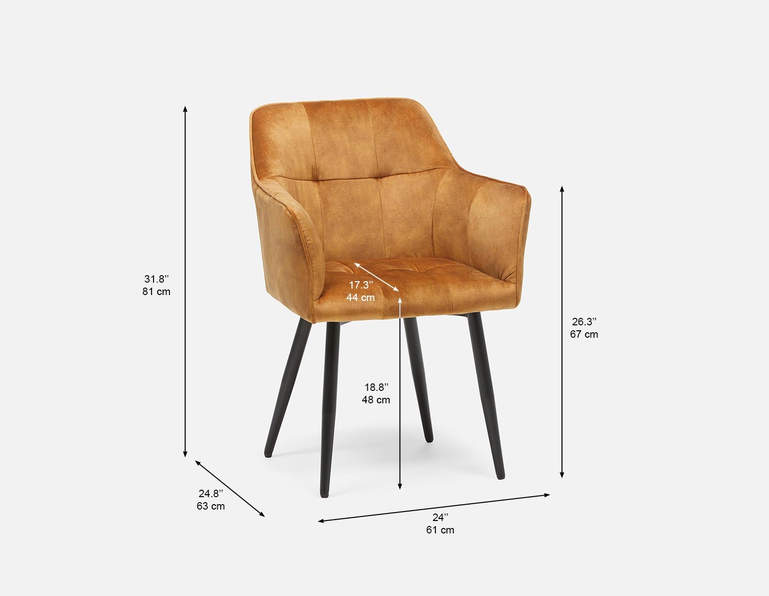 OCTAVE chaise de salle à manger en velours undefined