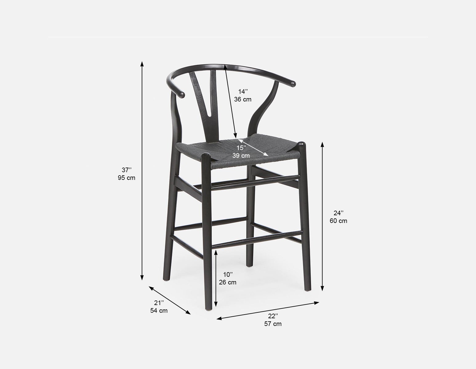 DENMARK élégant tabouret de comptoir 61 cm undefined
