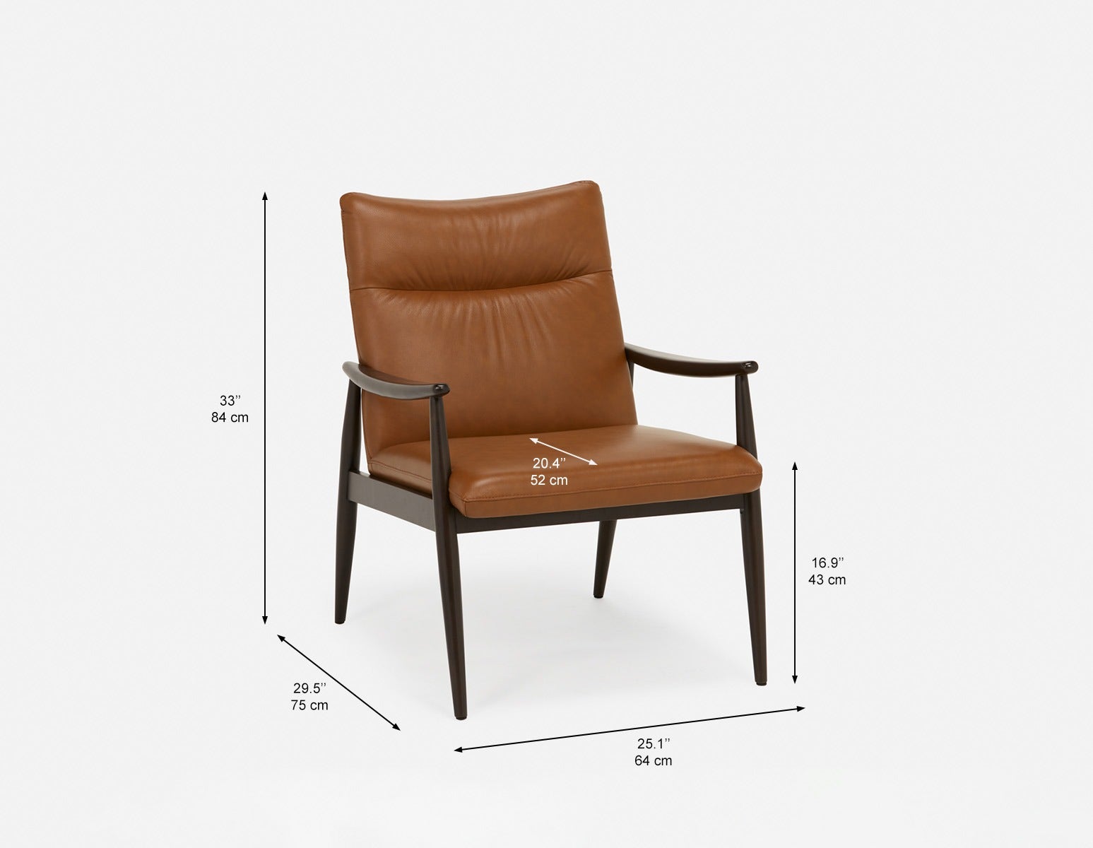 LATONA fauteuil du milieu du siècle moderne 100% cuir undefined