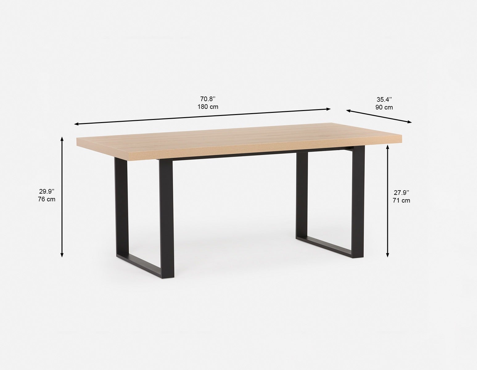 KIERA table de salle à manger moderne 180cm undefined