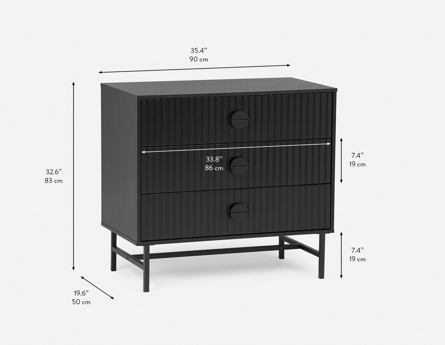 MONTANA commode 3 tiroirs moderne undefined