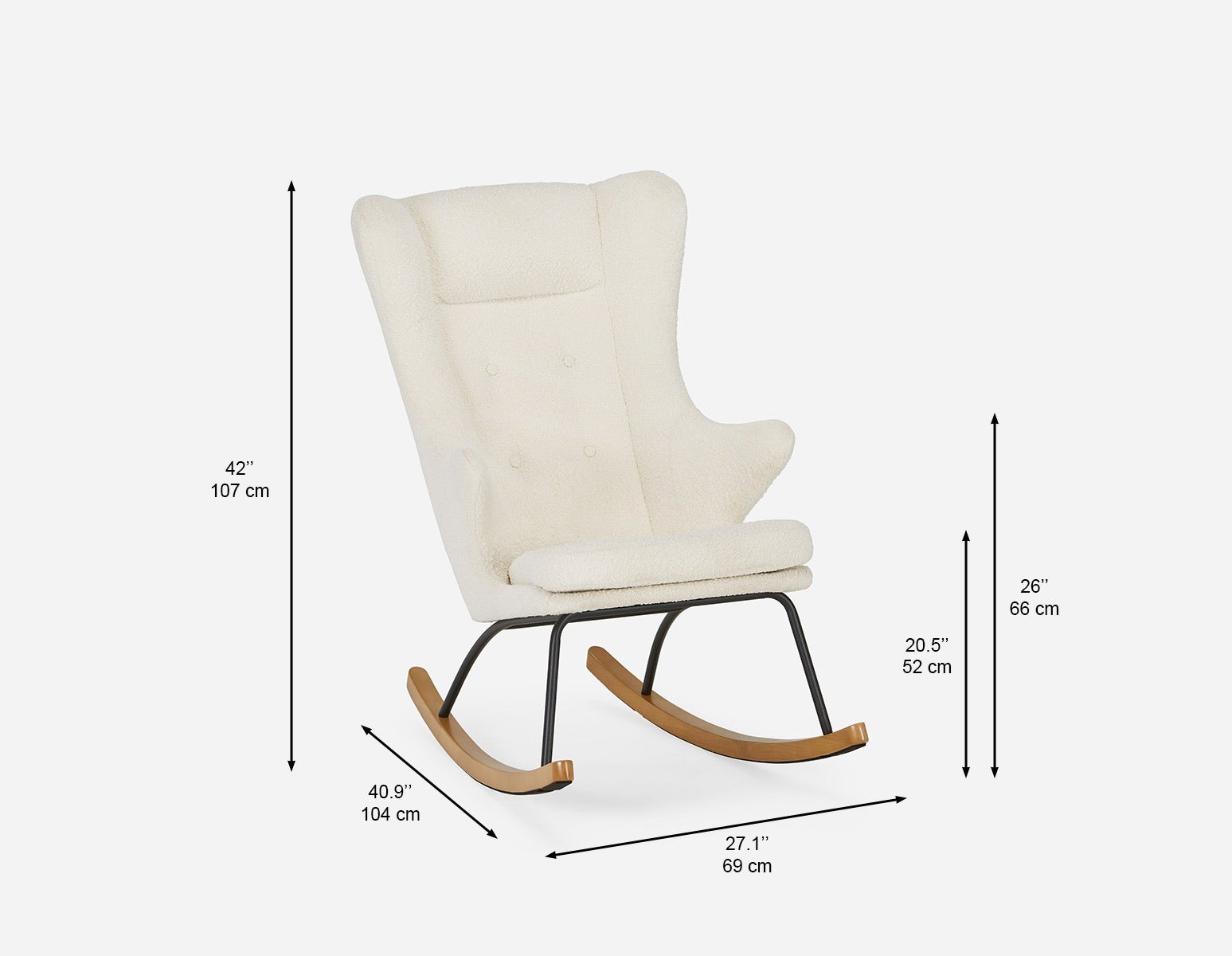 GUYAN fauteuil berçant en fausse laine de mouton undefined