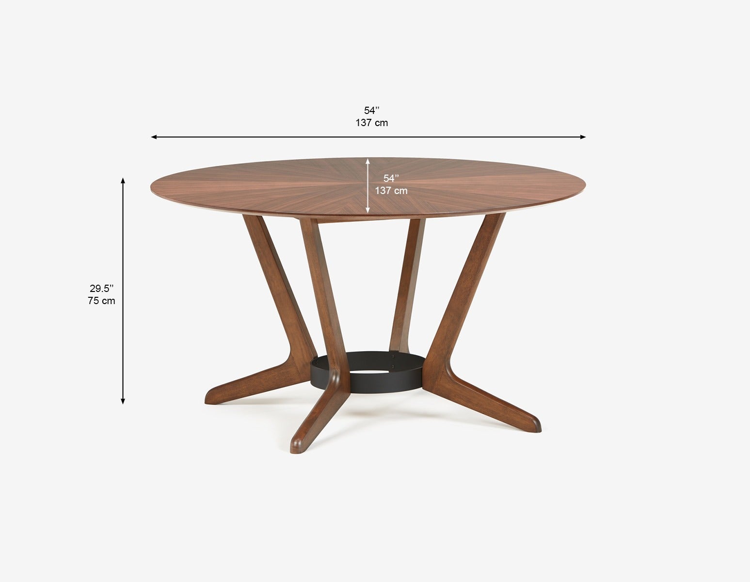 MORELLA table à manger 137 cm ronde moderne du milieu du siècle undefined