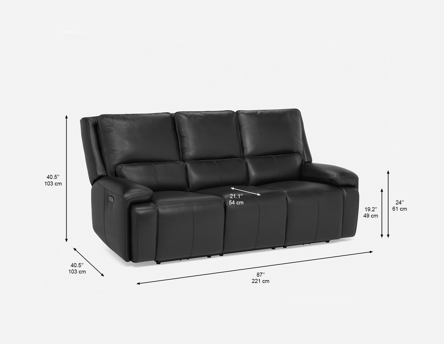 FAOUZI canapé inclinable en cuir contemporain undefined