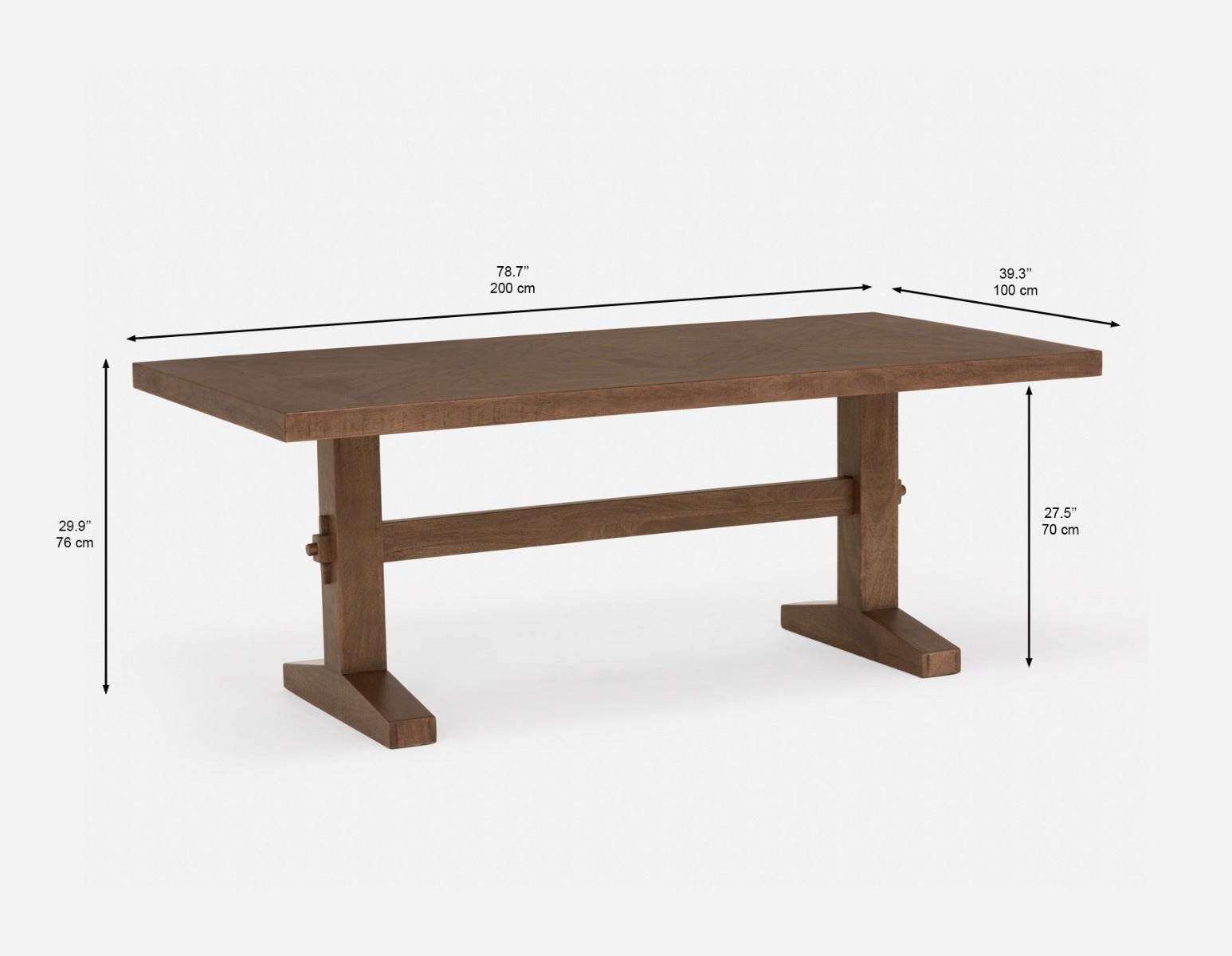 CELIO table de salle à manger rustique 200 cm undefined