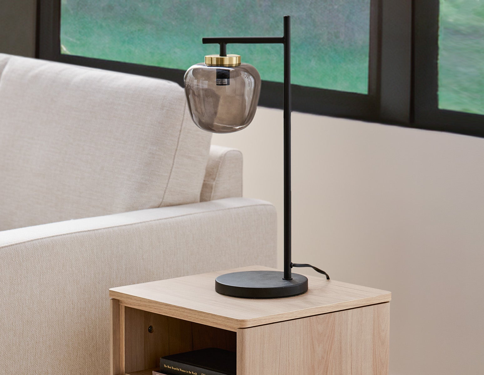 ILLUMI lampe de table 53cm moderne en verre sculpturale sur tige undefined