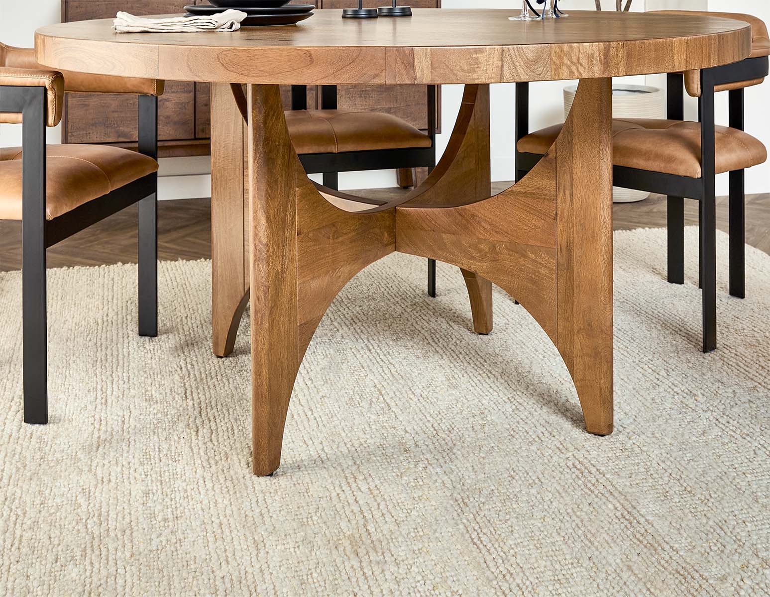 ROSETTA table de salle à manger ronde en bois de manguier élégant 150 cm undefined