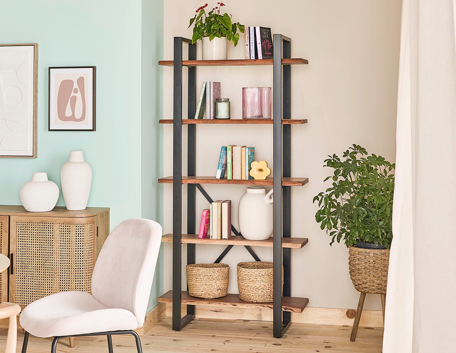 RENO étagère 5 tablettes en bois d'acacia undefined