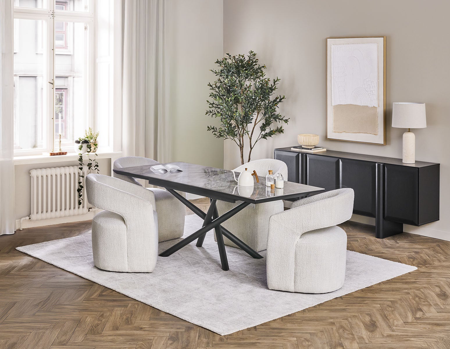TUVA table à rallonges en céramique contemporaine moderne 160cm-200cm undefined